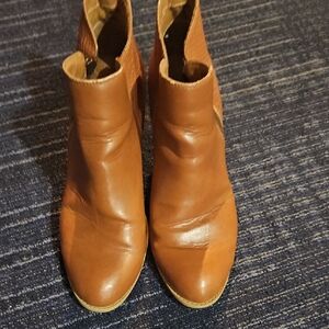 Elegant Tan Leather Ankle Booties